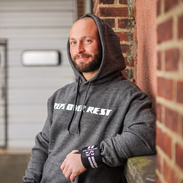 Charcoal Grey & Black Lifting Sweatshirt - Reps Over Rest