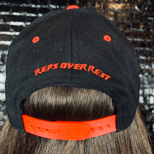 Red and Black 110 FlexFit SnapBack - Reps Over Rest