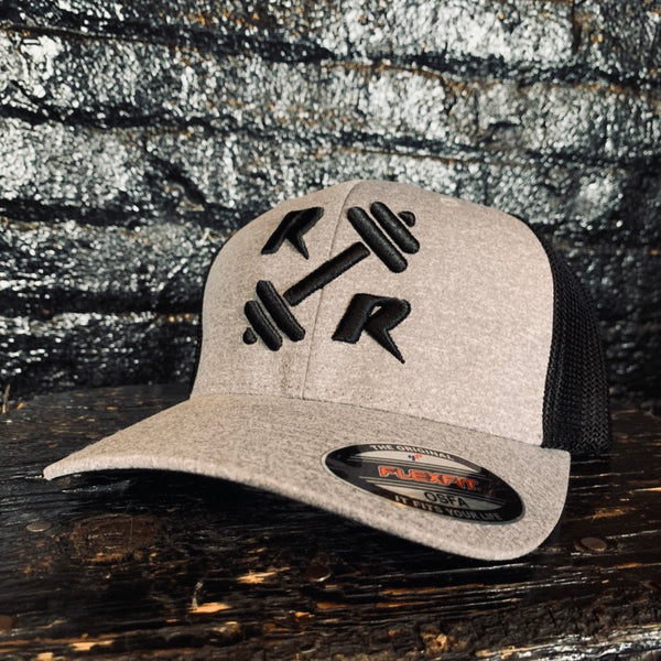 Grey/Black FlexFit Hat - Reps Over Rest