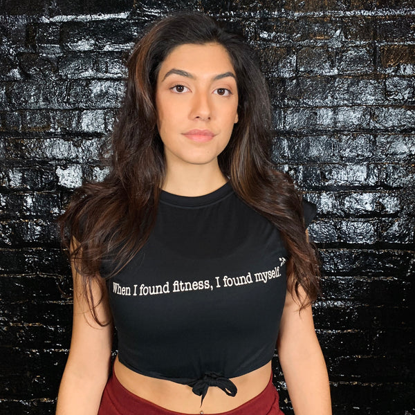 "When I found fitness" Crop Tie T-shirt - Reps Over Rest