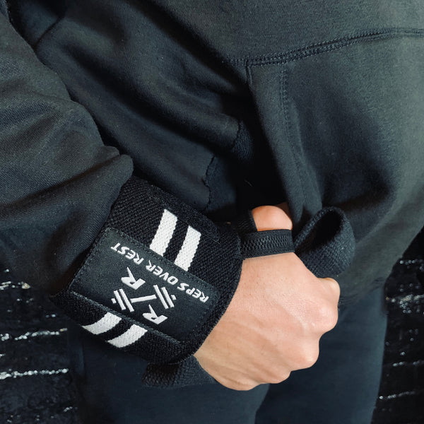 Solid Black Lifting Sweatshirt - Reps Over Rest