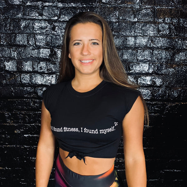 "When I found fitness" Crop Tie T-shirt - Reps Over Rest